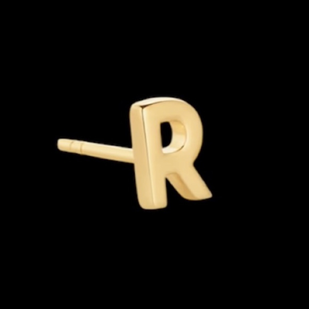 Kendra Scott Gold Initial 'R' Earring